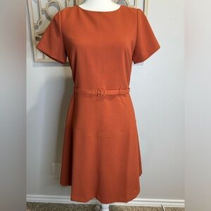 Ann Taylor burnt orange dress with belt - sz 4